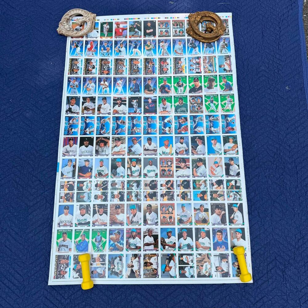 1993 Topps Baseball Card Uncut Sheet 132 Cards Rookie Marlins Rockies Boone